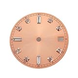 ATOMUSERLY 1pc 28.5mm quadrante dell'orologio scala di diamanti modello Sunburst facce accessori for movimento NH35 NH36 7S(Black silvery)