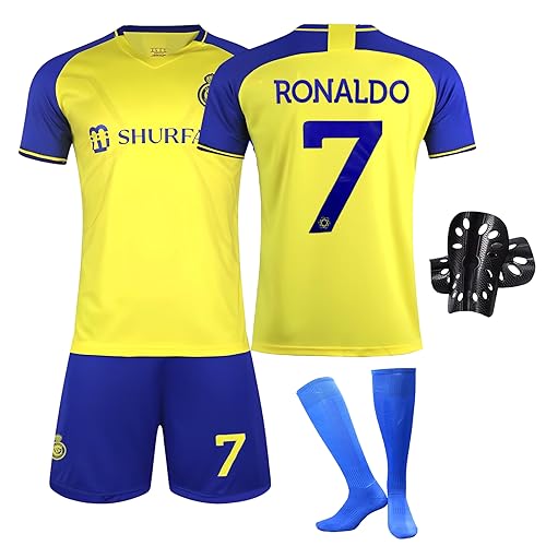 Sternstunde Camiseta de Futbol Niño, Niños Inicio/Fuera Camisetas de Fútbol, Sudaderas Niños Fútbol Entrenamiento Camisetas Pantalones cortos y calcetines Sets (28, Amarillo & Azul)