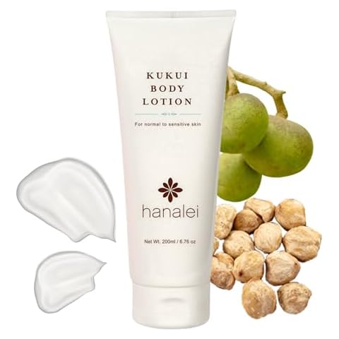 Hanalei Cruelty-Free and Paraben-Free Kukui Body Lotion – Dye-Free Moisturizer with Kukui Nut Oil, Shea Butter, and Jojoba Oil – for Nourished Hydrated Skin – Made in USA – Full Size (200 ml) Cover