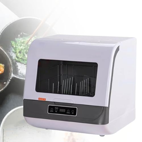Lavavajillas portátil para encimera, gran capacidad, 3 programas de lavado, ideal para apartamentos, dormitorios y caravanas - Lavavajillas compacta, color gris
