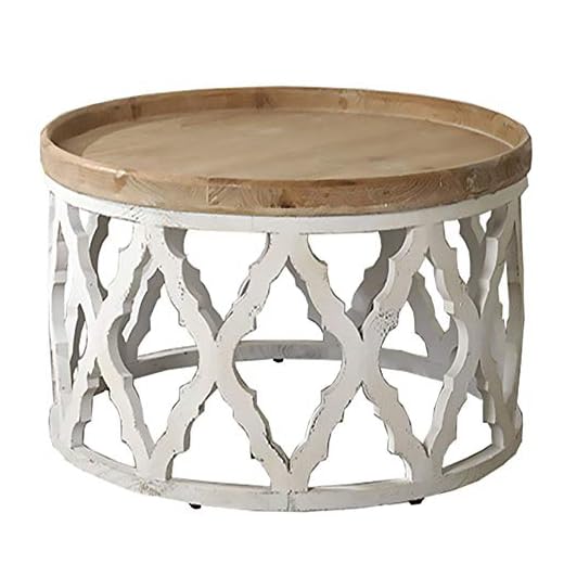 Soffbord, massivt trä retroskuren soffbord Industriell stil Vardagsrum hemvist Veranda dekorativt skåp Massivt trä litet soffbord,81.5x81.5x40.5cm