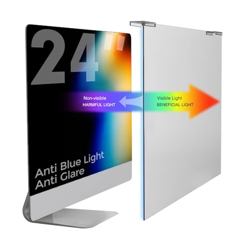Gailac Anti Blue Light & Anti Glare Screen Protector,23-24 Inch Monitor Screen Protector for Eyes Strain,Hanging Computer Screen Blue Light Blocker for LCD TV PC Monitors(1 Pack: 23