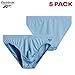 Reebok Mens Underwear Briefs - 5 Pack Quick Dry Soft Stretch Low Rise Briefs for Men - Performance Mens Athletic Underwear, Size Small, Blues/Charcoal