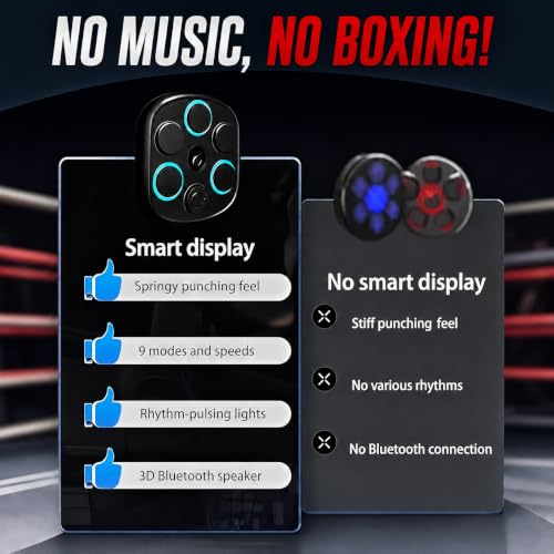 Image of 2026 Intelligent Music Boxing Machine for Adults,Black Music Workout Machine with Smart Display Screen Punching Machine, Electronic Boxing Trainer with Boxing Gloves, for Home Indoor and Gym Exercise