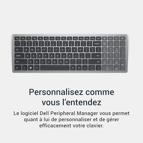 Clavier gris titan Dell Pro Plus KB740 compact et premium