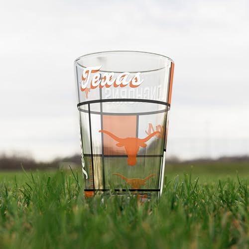 Image of Logo Brands NCAA oz Stained Glass Pint Glass - 3D Embossed Logo & Bold Team Colors - Durable Sports Fan Beer Glass for Home, Bar & Tailgates