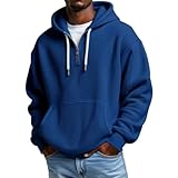 PANVER Sweatshirts Für Herren Casual Sport Mit Kapuze Einfarbig Pullover Jugend Persönlichkeit Trend Langärmeliges Sweatshirt M-Royal Blue 4XL