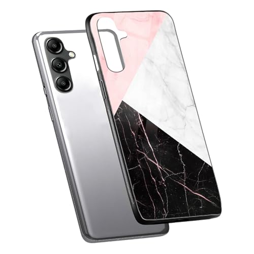 Image of COLORflow Back Cover Compatible with Samsung Galaxy A14 5G / 4G | Beautiful Marble Black White Pink | Shockproof TPU Bumper Cover with Camera Protection Back Cover