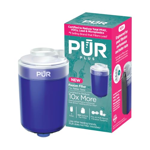 PUR PLUS Faucet Mount Replacement Filter 1-Pack, Genuine PUR Filter, 3-in-1 Powerful, Natural Mineral Filtration, Lead Removal, Blue (RF99991) - image 1