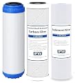 IPW Industries Replacement Water Filter Set for Geekpure 6-Stage Reverse Osmosis System - Sediment, GAC, Activated Carbon Block, Under Sink Drinking Water Filter, 5 Micron, 2.5 x 10, 75 GPD, Set of 3