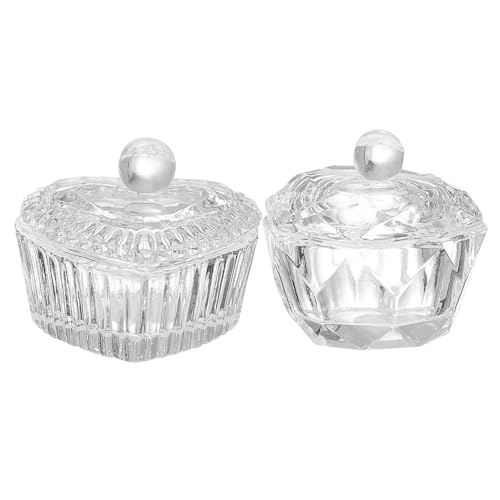 Vasos de cristal para arte de uñas, set de 2 piezas miniatura 1