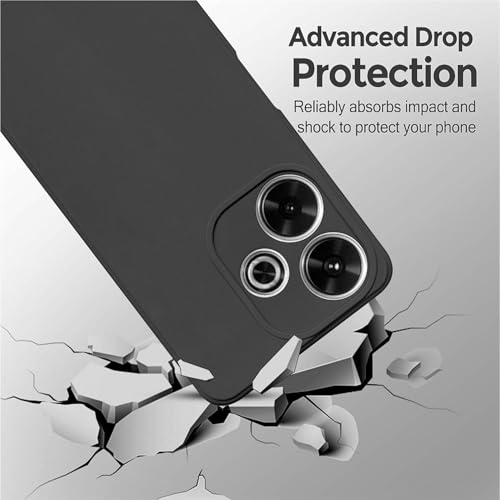 Image of SBMS Silicone Back Cover Case for Redmi 13 5G / Poco M6 Plus 5G / Redmi 13 4G | Soft Micro-Fibre Lining Inside | Camera Protection Bump | Shockproof Back Cover Case for Redmi 13 5G (Black)