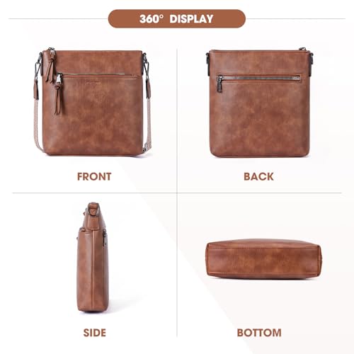 Roulens Trendy Crossbody Bag for Women,Lightweight Medium Crossbody Purse Soft Leather Women's Shoulder Handbags with Adjustable Wide Strap - Image 6