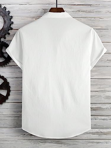 Image of TAGDO Men's Regular Fit Textured Fabric Shirts | Camp Collar & Short Sleeve Button-Down Shirt for Man | Comfortable with Smart Casual Look, Summer Beachwear (5171)