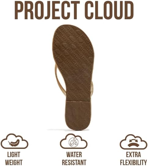 Project Cloud Flip Flops for Women Footwear- Lightweight and Memory Foam Insole Sandals for Women 2026 - Durable Non-Slip Beach Essentials Flats for Women Sandals (Foundations) - Image 5