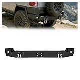 ALMULOO Rear Bumper Compatible with 2007-2014 Toyota FJ Cruiser With D-Ring & LED Lights Powder Coated Steel Black