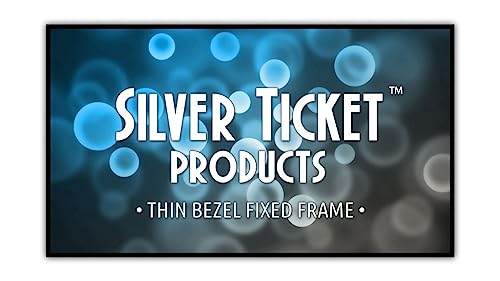 Silver Ticket Products S7 Series 6 Piece Thin Bezel Home Theater Fixed Frame 4K/8K Ultra HD, HDTV, HDR & Active 3D Projection Screen, 16:9 Format, 120" Diagonal, Grey Material S7-169120-G