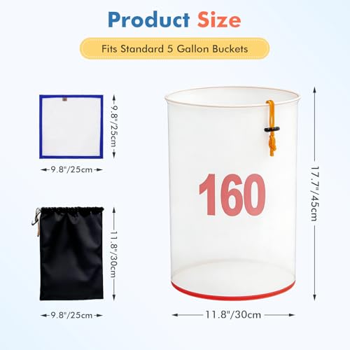 5 Gallonen Mesh Bubble Bags, Schaumbeutel-Kit für Kräuterextraktion, Professionelles Eiswasser-Extraktionsset, Spider Farmer Bubble Bags mit Presssieb und Aufbewahrungstasche (25 to 220-Mikron)