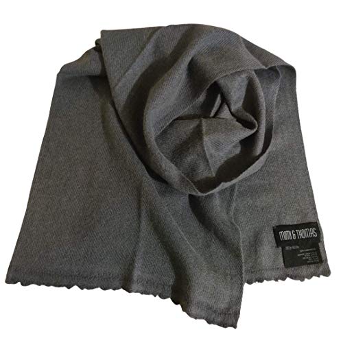 Bufandas unisex contra el frío de lana común, cachemira pura gris oscuro suave
