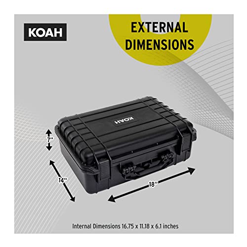 Koah Weatherproof Hard Case With Customizable Foam (18 X 14 X 7 Inch) #TOP6