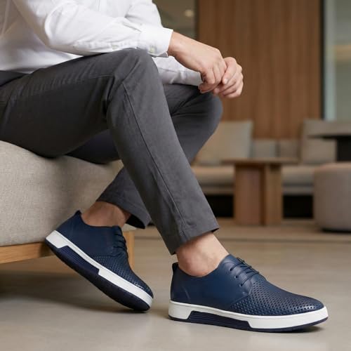 Image of konhill Men's Casual Oxford Shoes - Breathable Dress Shoes Loafers Lace-up Flat Sneakers