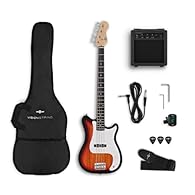 ELECTRIC BASS GUITAR FOR BEGINNERS: Easy to hold classic C-shape neck lightweight body to help beginners master their craft. INNOVATIVE DUAL CUTAWAY DESIGN FOR A WIDER RANGE OF MUSIC : The modern cutaway design makes it easy to play all the notes on ...