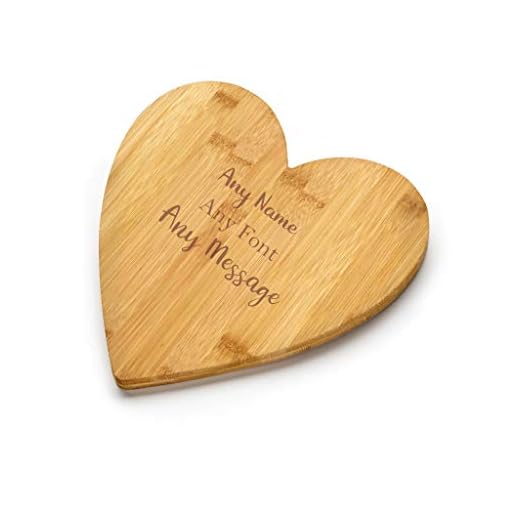 Chichi Gifts Personligt kök alla teckensnitt, alla meddelanden, alla namn hjärta bambu skärbräda/ostbräda