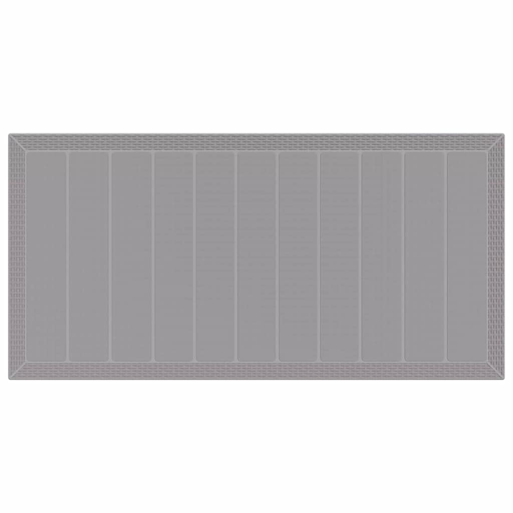 Juego de muebles de jardín de 7 piezas, color gris claro, polipropileno, 200 x 100 x 73 cm, diseño moderno, resistente y duradero, protección contra la intemperie, juego de muebles de terraza