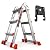 Soctone Ladder, A Frame 3 Step Ladder Extension Ladder, 13 Ft Muti Position Ladder & Removable Tool Tray with Stabilizer Bar, 330 lbs Weight Rating Telescoping Ladder for Household or Outdoor Work
