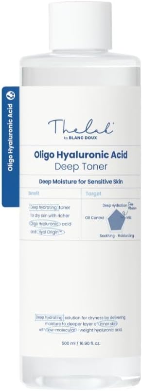 THE LAB by BLANC DOUX Oligo Hyaluronic Acid Hydrating Toner – pH Balancing Toner, Alcohol-Free Toner, Hydrating Toner for Sensitive Skin, Korean Toner, 500ml (16.91 fl. oz.)