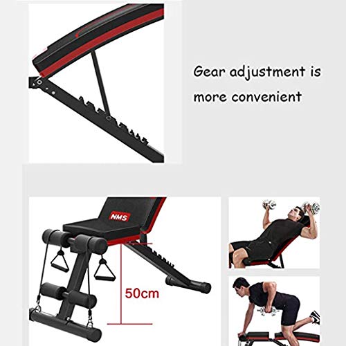 Adjustableweight Bench Foldable Weight Bench Fitness Bench with Stretch Rope, Full Body Training Abdominal Crunches Trainer Fitness Training Exercise Body Exercise System - Image 6