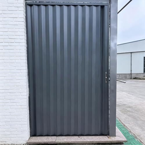 Dailify Puerta Acordeón Puerta Corredera Plegable con Cerradura para Exteriores, Reja Divisoria Retráctil Tipo Acordeón, Gran Puerta Plegable Tipo Concertina para Despensa(100x195cm (39x77in))