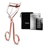 Rose Gold Eyelash Curler - Ergonomic Design, Exquisite Rose Gold, 5 Replaceable Silicone Pads & Stor