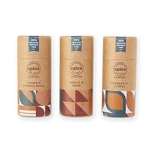 Kamenstein Kraft Paper Spice Tube Set, Packaging made of 99 percent recycled material, with Spices Included, Mediterannean Mixes