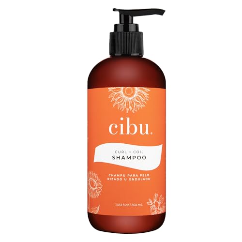 CIBU Curl + Coil Shampoo Cleanses Hydrates Revitalizes Detangles & Preserves Natural Curl + Coil for Frizz-Free Smooth Manageable Hair (Shampoo 350ml)