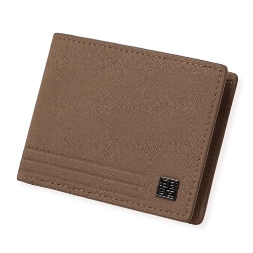 Carteira Masculina Moderna para Cartões CNH RG Couro Pu (Marrom Claro)