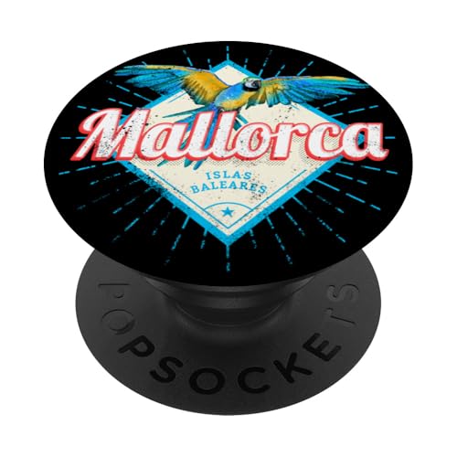 Majorca Balearic Island Retro Parrot Vintage Souvenir PopSockets Adhesive PopGrip