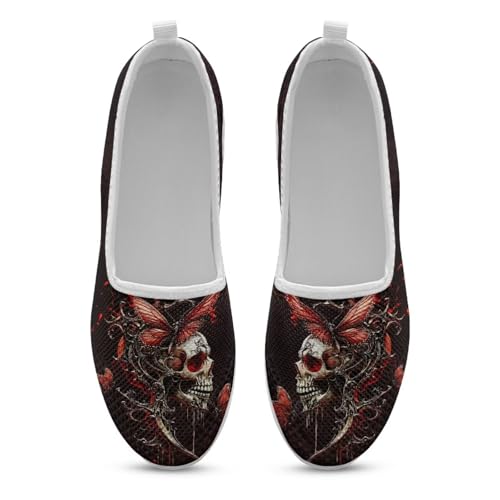 Women's Round Toe Flats Shoes Slip on Ballet Flats Comfortable Dressy Loafers Fashion Sneakers with Art Piant3