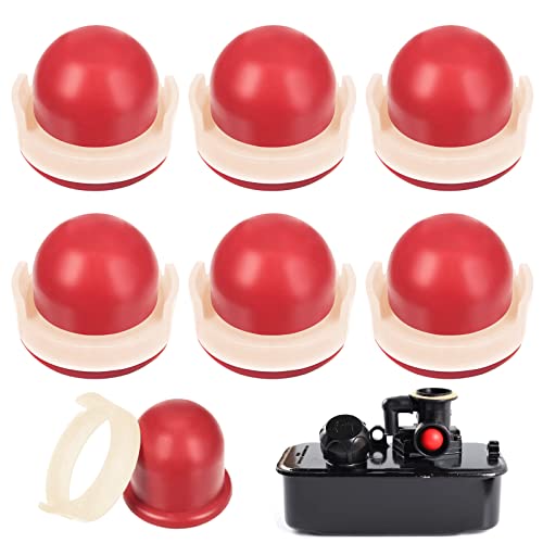 JNWYH 6 piezas carburador bombilla de combustible rojo cebador bombilla cebador con anillos bomba de combustible carburador para cortacésped motosierra desbrozadora