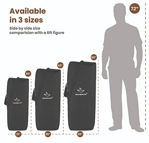 Whiteduck Top Load Canvas Folding Duffel Bag, Water Resistant Army Style Shoulder Bag For Men And Women- Gym, Sports, Travel, Hiking, Camping, Backpacking (Small 21" X 36",Black) #TOP5
