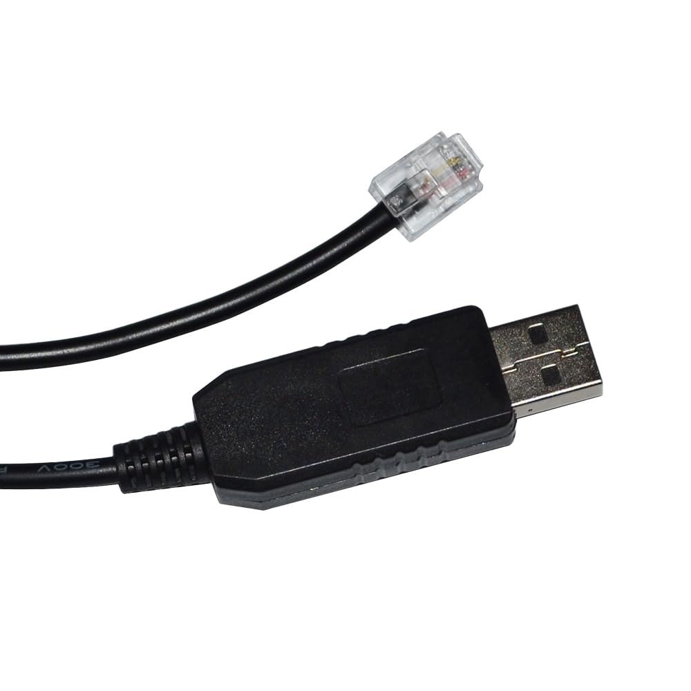 RIKYJIC USB to RJ12 6P6C Crystal Head RS232 Serial Communication Cable for Newland N850/HUILFON X990 Handheld Intelligent POS Terminal with Computer(1.8 Meters)