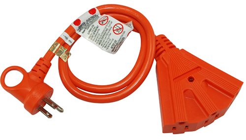 Conntek I-Ring Tri-Outlet Extension Cord 3-Foot 14/3 U.S. I-Ring Male Plug to Three Outlet with Light Indicator