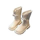 Girl’s Winter Snow Boots Warm Fur Lined Waterproof Mid Calf Non Slip Outdoor Fashion Casual Ankle Booties