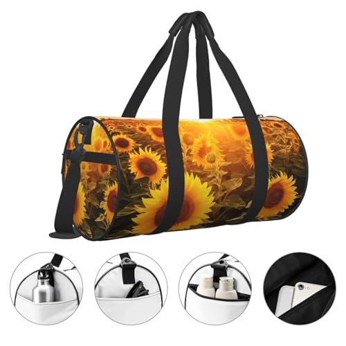 Travel Duffle Bag Weekender Bags for Men Women with Shoe Compartment Large Capacity Weekender Overnight Bag Sunshine Sunflower Field Carry On Tote Bags Sport Gym Bag for Travel Yoga3
