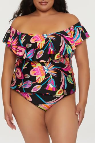 Trina Turk Women's Monaco Ruffle Tankini, Off Shoulder, Swimsuit Tops4