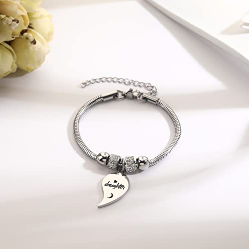 Image of Yonhon Mother Daughter Bracelet Necklace for 2 /3 /4, Mother Daughter Matching Keychain Set