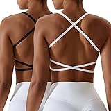 top rückenfrei weiß √【Bequemer Stoff】Diese Rückenfreien Workout-Sport-BHs (Mittlere Unterstützung) sind aus hochelastischem Stoff (Nylon und Spandex)mit hoher Schweißabsorption und hoher Atmungsaktivität, damit Sie sich während des Trainings wohl und kühl fühlen. Diese Sport-BHs mit Riemen für Damen haben eine gute Wickelung, damit Sie sich wohl fühlen und unterstützt werden.