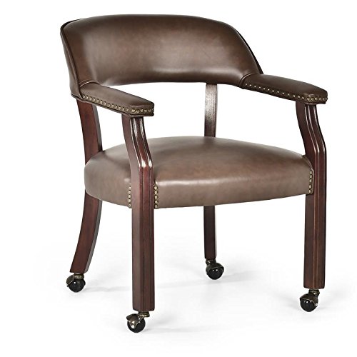 Steve Silver Company Tournament Casters Captains Chair, Brown #TOP5