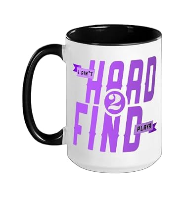 Purple You Know Where I Be. Purple Graphic Ceramic Mug, Black/White, 15oz