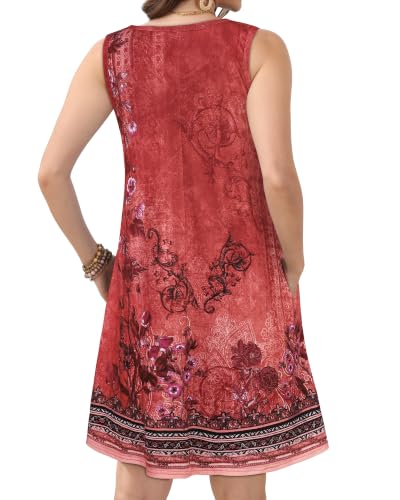 Image of JOLIGAL Womens Summer Dresses Casual Sleeveless Tshirt Sundress Beach Cover Up with Pockets Loose Tank Dress 2026